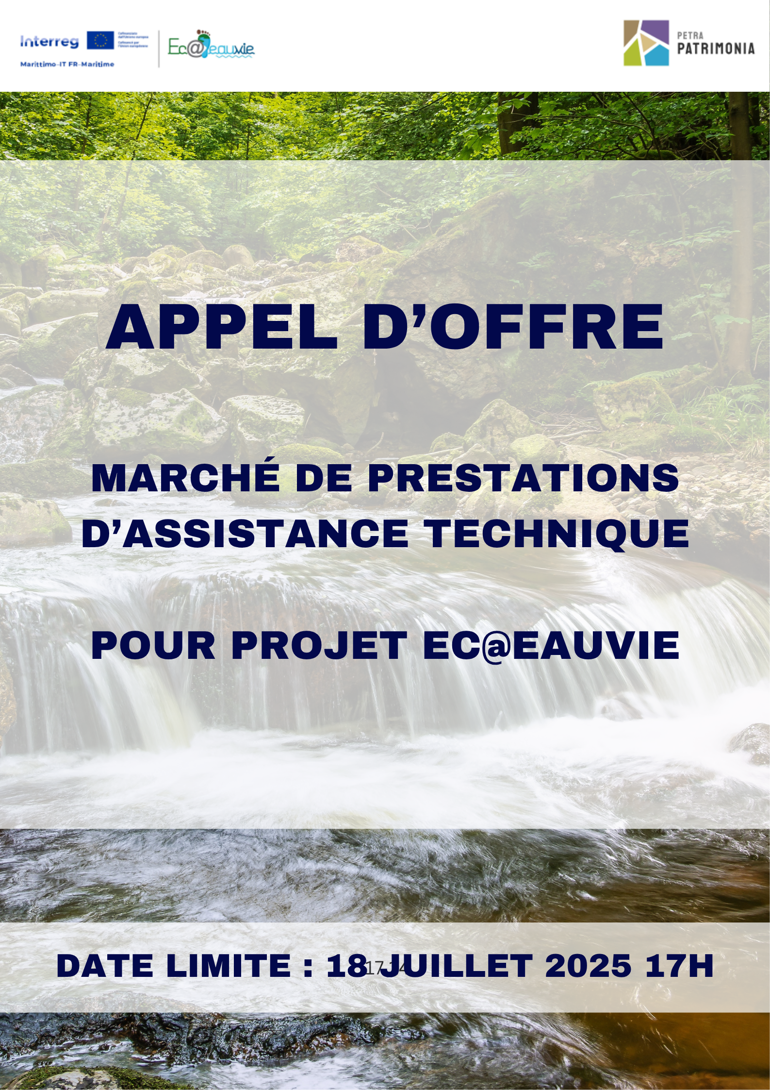 Appel d'offre projet Ecoeauvie prestation d'assistance technique